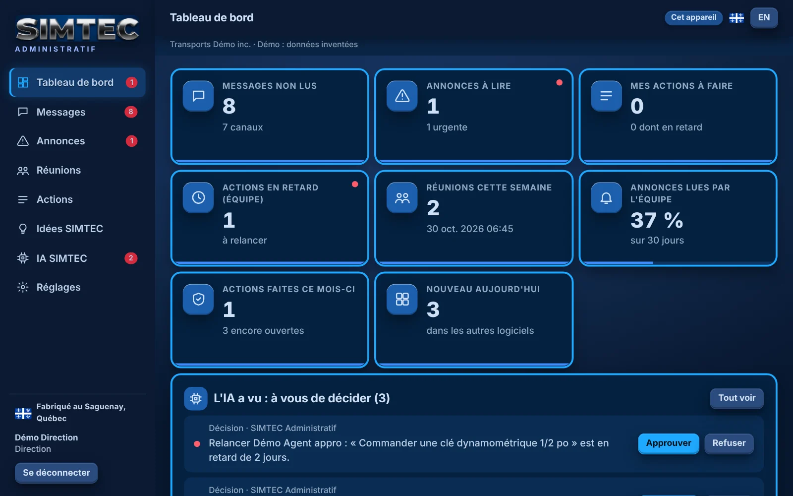 SIMTEC Administratif à l'ordinateur