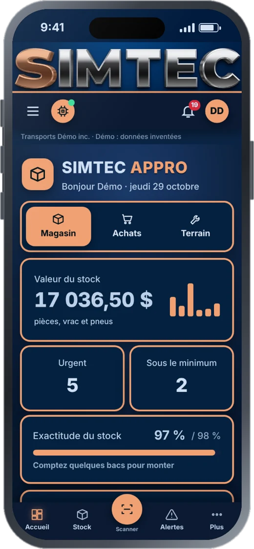 SIMTEC Approvisionnement sur téléphone