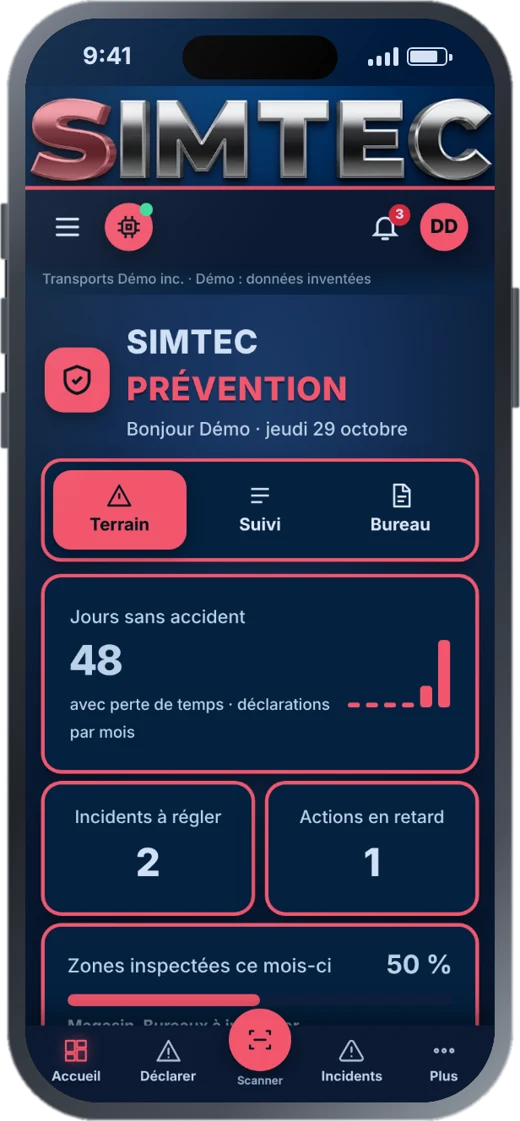 SIMTEC Prévention sur téléphone